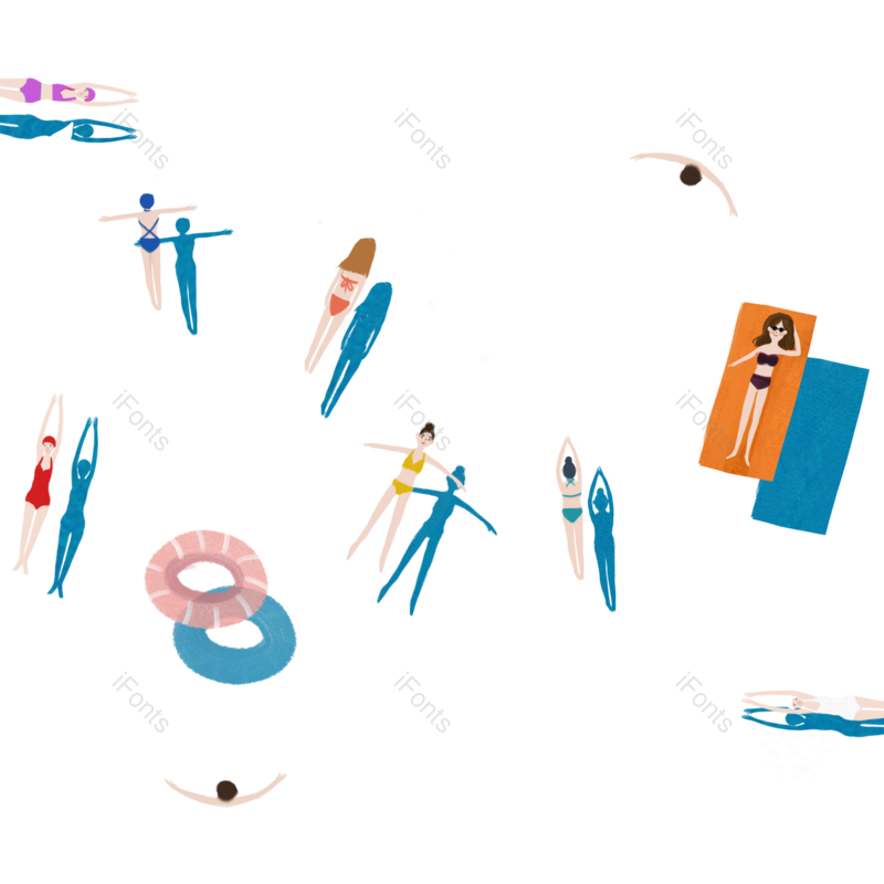 元素图片,夏天元素,插画PNG,人物免抠素材